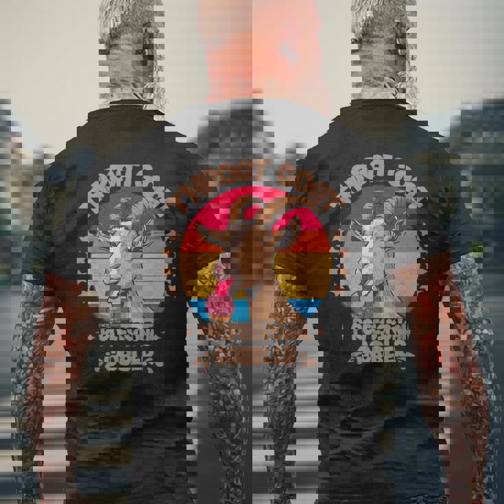 のどヤギ プロフェッショナル ゴブラ 不適切な大人のユーモア メンズTシャツ バックプリント 高齢者への贈り物