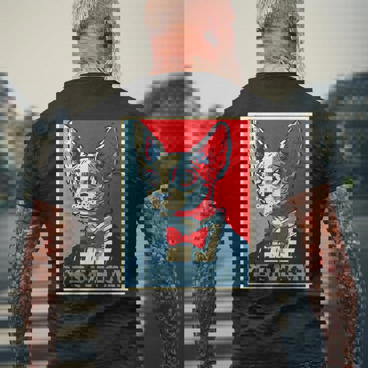 はい、私たちは面白い猫を社長として猫好きの猫好きの猫ルール面白い メンズTシャツ バックプリント 高齢者への贈り物