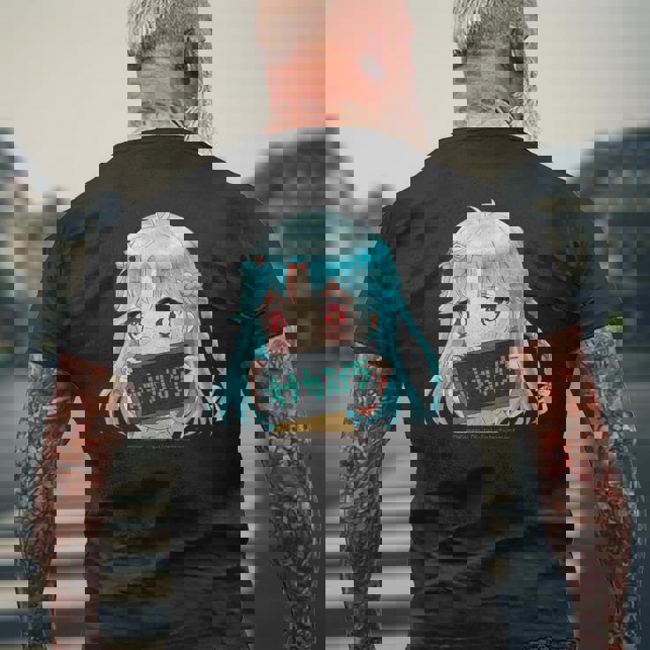 ひなビタスタンプ 心菜01「オナカスイタ」 メンズTシャツ バックプリント 高齢者への贈り物