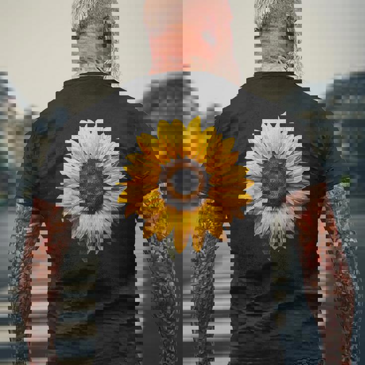 ひまわり モチーフ フラワーアート アート ひまわり メンズTシャツ バックプリント 高齢者への贈り物