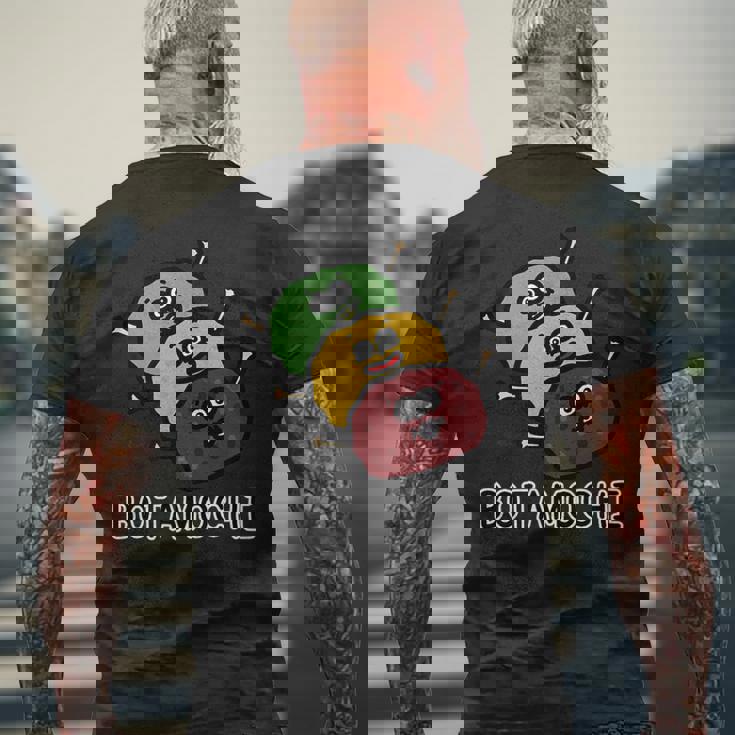 ぼたもちさんたち メンズTシャツ バックプリント 高齢者への贈り物