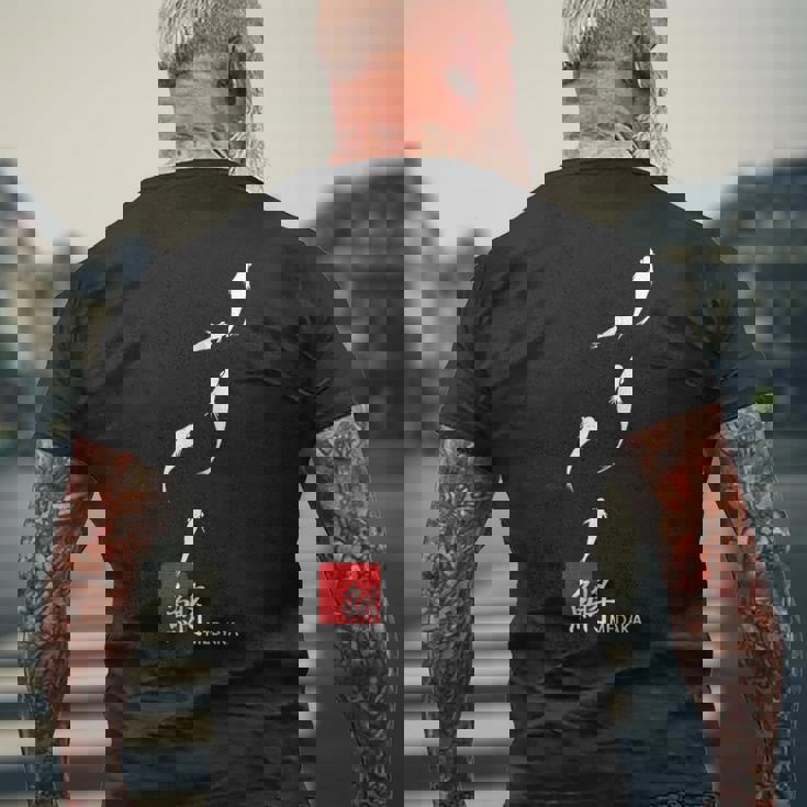 めだかイラスト入り メンズTシャツ バックプリント 高齢者への贈り物