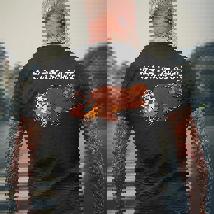 やる気はあるんすよ レッサーパンダ ジョーク かわいい 動物好き ギャグ好き ジョーク好き ギャグ おもしろ ネタ メンズTシャツ バックプリント 高齢者への贈り物