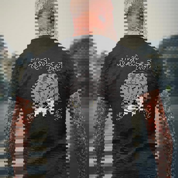 やんのかステップねこ キジ白長毛猫 かわいい 猫好き 動物 メンズTシャツ バックプリント 高齢者への贈り物