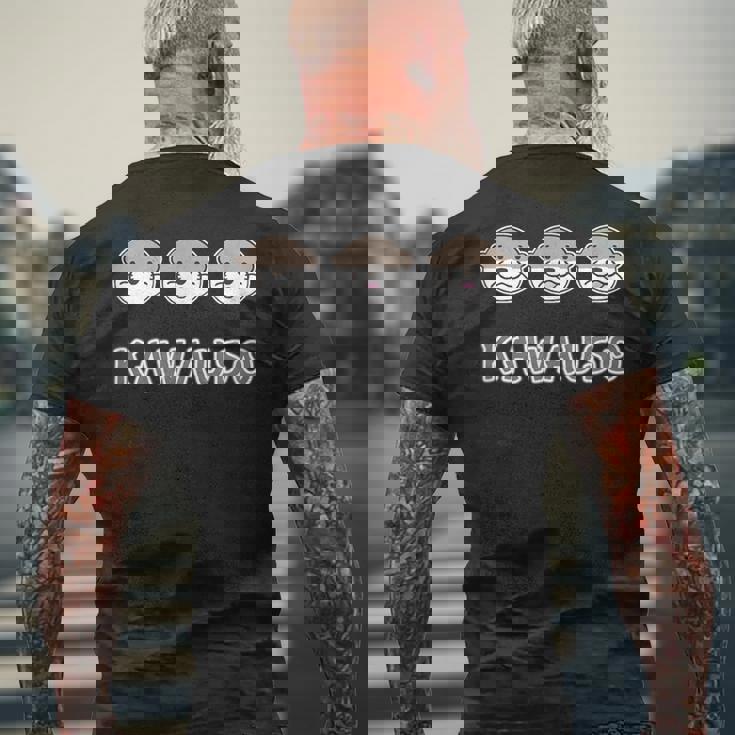 ゆるカワウソさん まるくん『ふぇいす』コツメカワウソ メンズTシャツ バックプリント 高齢者への贈り物