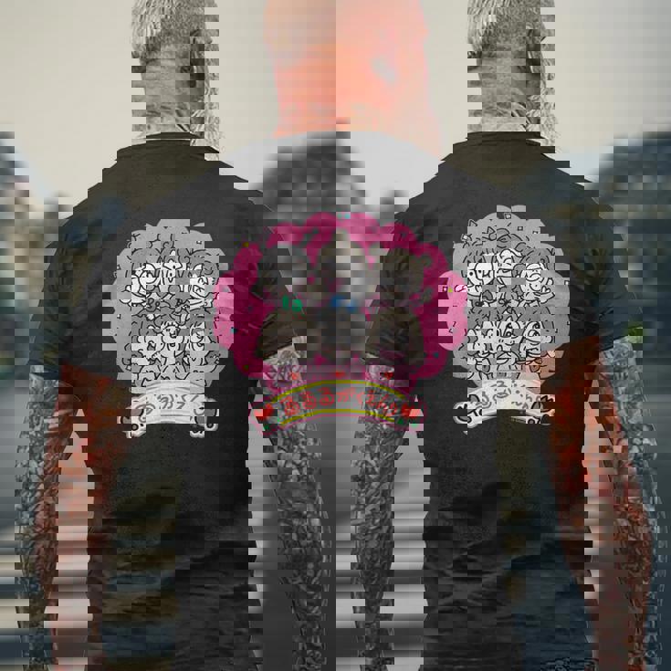 るるる学園 るるるがくえん ダークカラー メンズTシャツ バックプリント 高齢者への贈り物