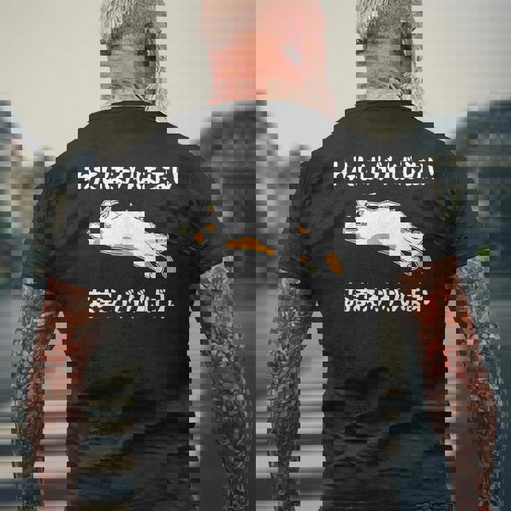 わたしはがんばらないおまえががんばれ ユニークなメッセージ 面白い おもしろ メンズTシャツ バックプリント 高齢者への贈り物