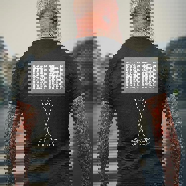 アイアンマンゴルフ愛好家のためのゴルフ愛好家 メンズTシャツ バックプリント 高齢者への贈り物