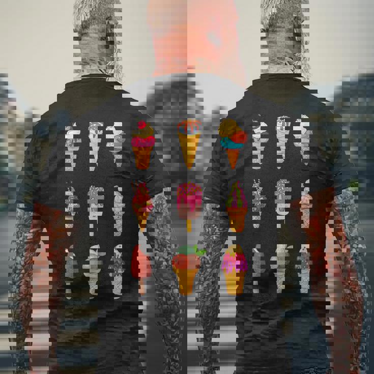 アイスクリーム アイスクリーム アイスクリーム販売ソフトアイスクリーム メンズTシャツ バックプリント 高齢者への贈り物