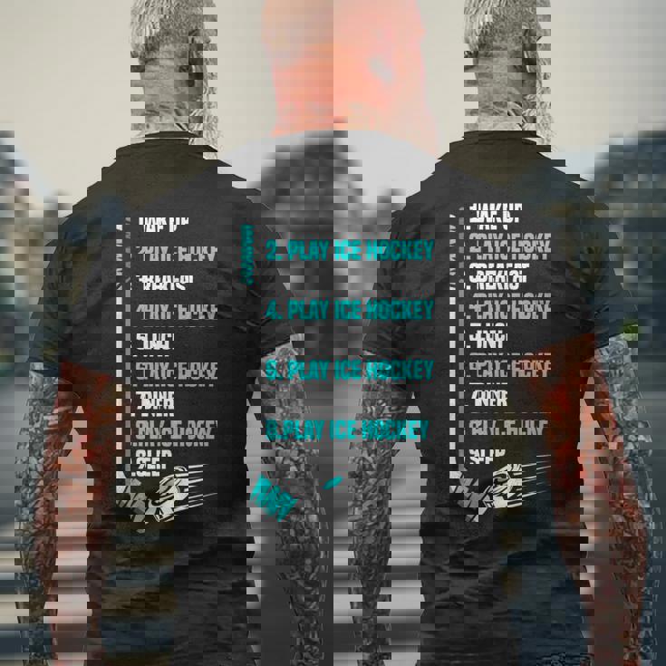 アイスホッケーデー 面白い アイスホッケー メンズTシャツ バックプリント 高齢者への贈り物