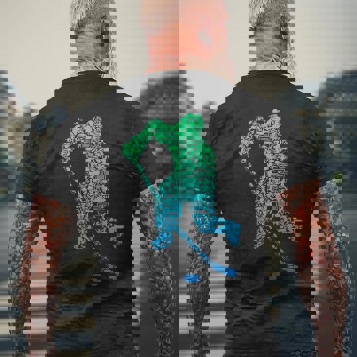 アイスホッケー選手ユースメンズキッズボーイズ 長袖tシャツ メンズTシャツ バックプリント 高齢者への贈り物