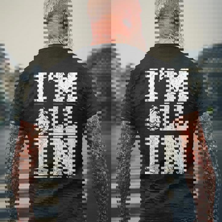 アイムオールイン ポーカーシャツ ポーカープレイヤー カード ギャンブラー メンズTシャツ バックプリント 高齢者への贈り物