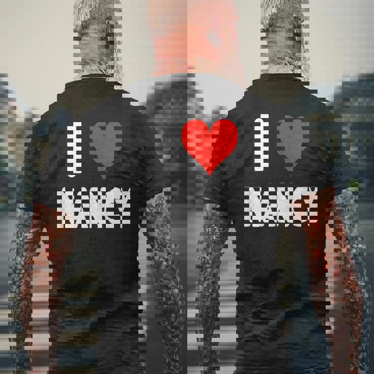アイラブナンシー-ハート メンズTシャツ バックプリント 高齢者への贈り物