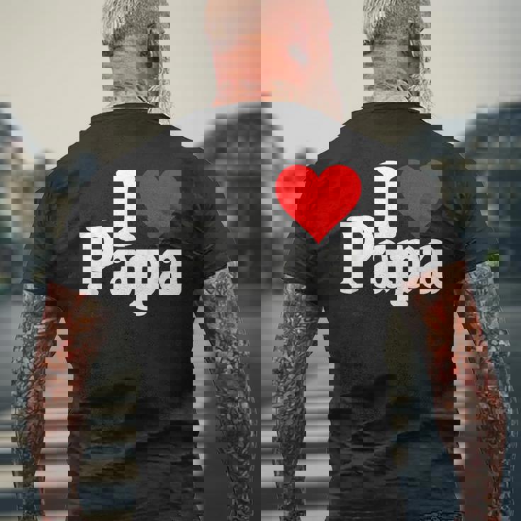 アイラブハートパパ父の日パパパパ メンズTシャツ バックプリント 高齢者への贈り物