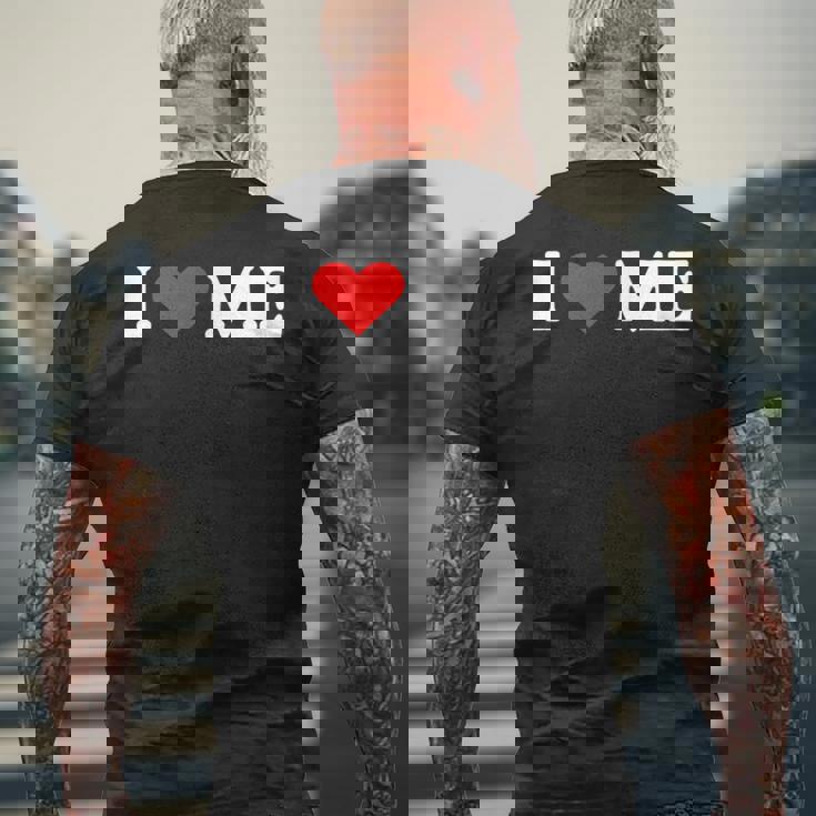 アイラブミー、アイロニックな皮肉のバレンタイン メンズTシャツ バックプリント 高齢者への贈り物