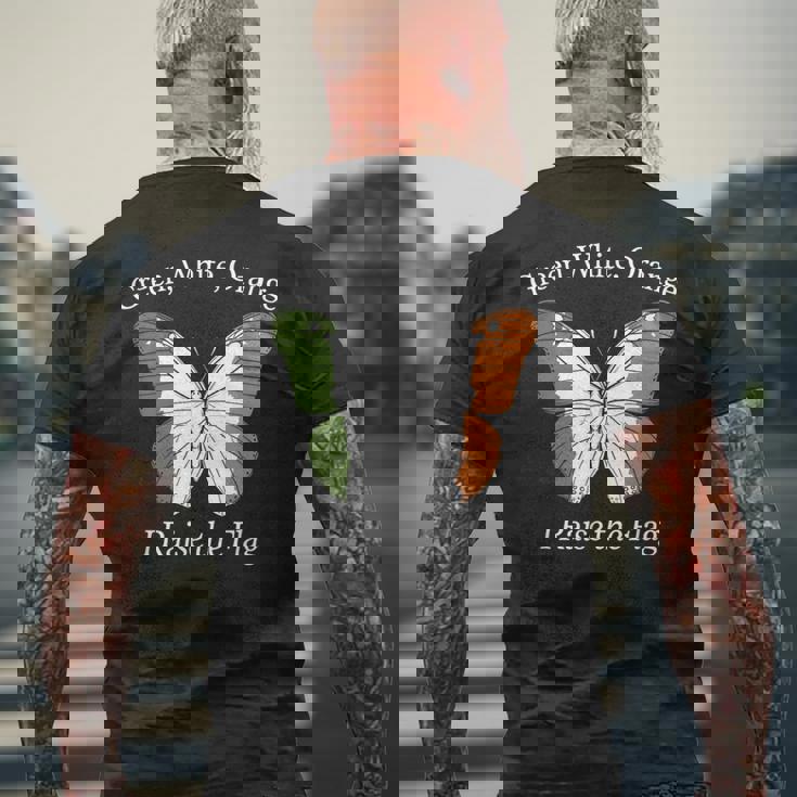 アイルランド、緑、白、オレンジの国旗を誇り メンズTシャツ バックプリント 高齢者への贈り物