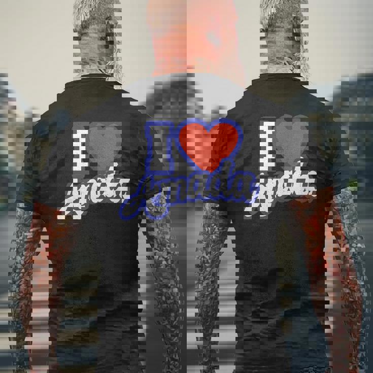 アイ・ラブ・アマダ メンズTシャツ バックプリント 高齢者への贈り物