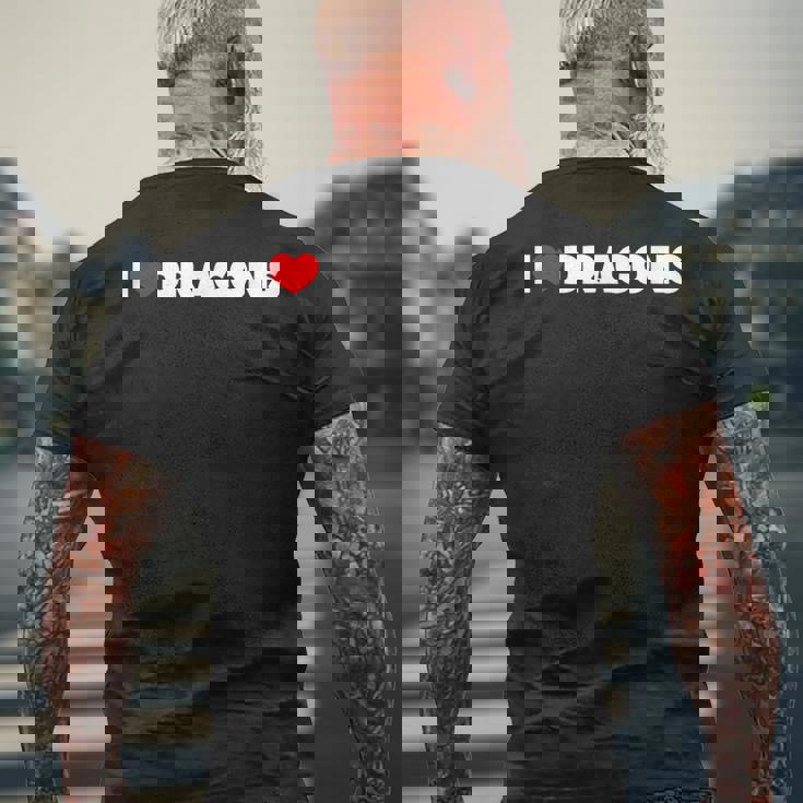 アイ・ラブ・ドラゴンズ メンズTシャツ バックプリント 高齢者への贈り物