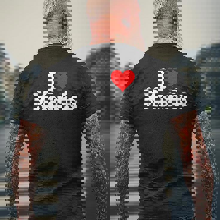 アイ・ラブ・ハート・マリオ メンズTシャツ バックプリント 高齢者への贈り物