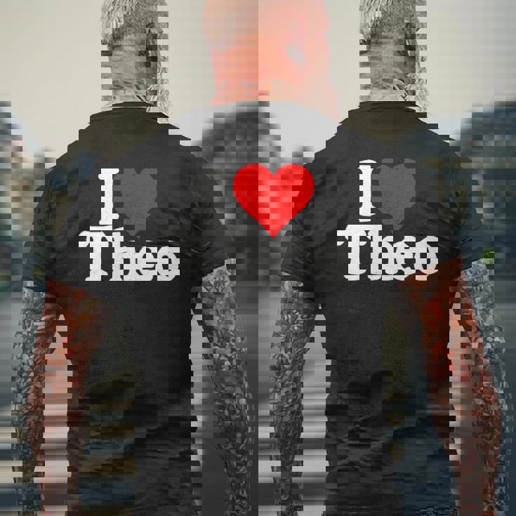 アイ・ラヴ・ハート・テオ・セオドア メンズTシャツ バックプリント 高齢者への贈り物