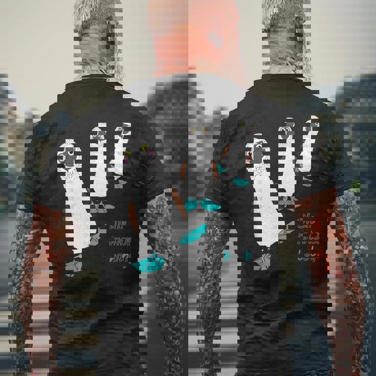 アオアシカツオドリ 鳥 メンズTシャツ バックプリント 高齢者への贈り物