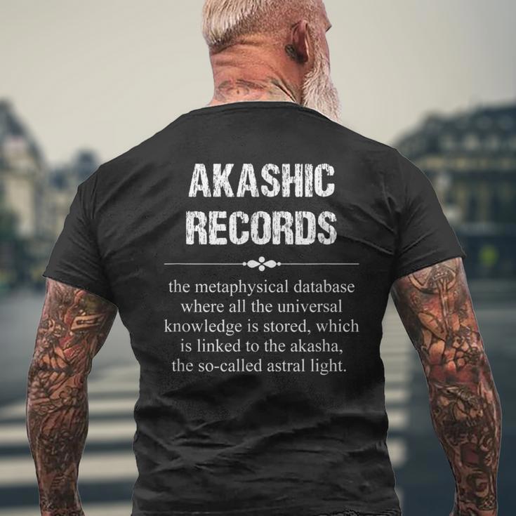 アカシックレコード Akashic Records Dictionary Word Definition Occult メンズTシャツ バックプリント 高齢者への贈り物