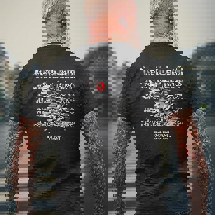 アカメアマガエルを守ろう 熱帯雨林保護デザイン メンズTシャツ バックプリント 高齢者への贈り物