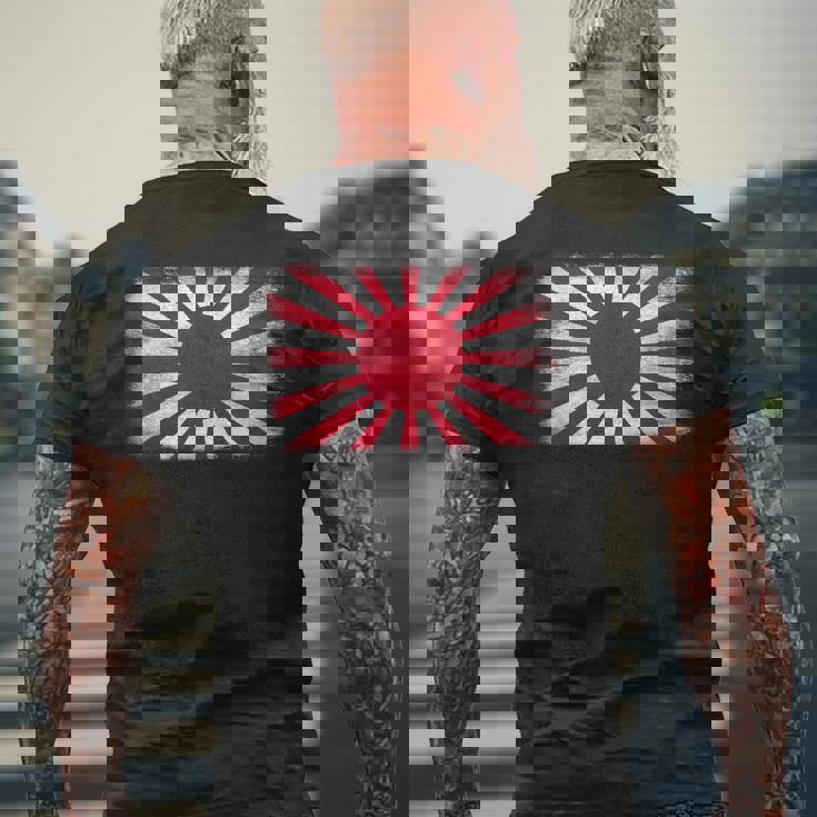 アサヒ国旗 日本 セッティングサン メンズTシャツ バックプリント 高齢者への贈り物