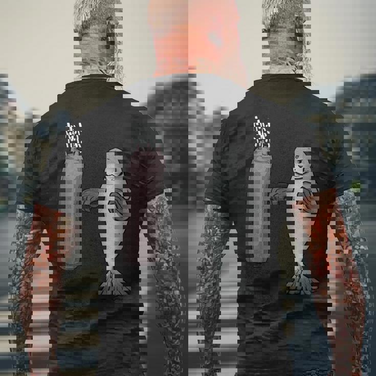 アザラシ ボクシング ホビーボックス スポーツ 海獣 メンズTシャツ バックプリント 高齢者への贈り物