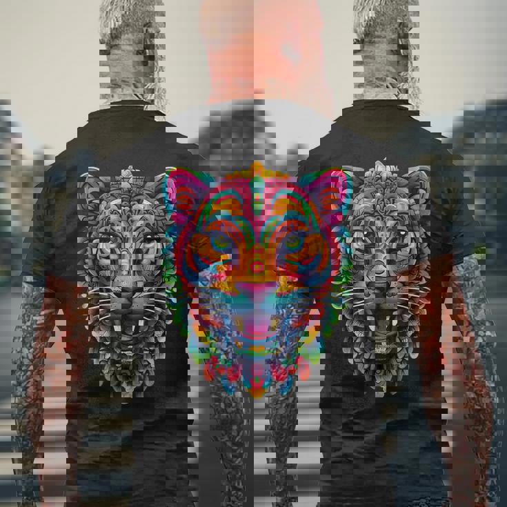 アステカ神 ジャガー ネイティブ メキシカン プライド ケツァルコアトル マヤ人 メンズTシャツ バックプリント 高齢者への贈り物