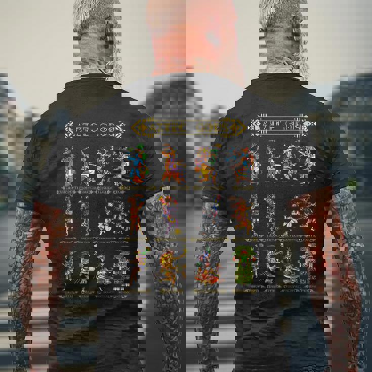 アステカ神話 神話 古代マヤ文明の歴史 メンズTシャツ バックプリント 高齢者への贈り物