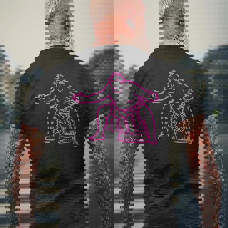 アスレチック相撲インスピレーションシルエット メンズTシャツ バックプリント 高齢者への贈り物