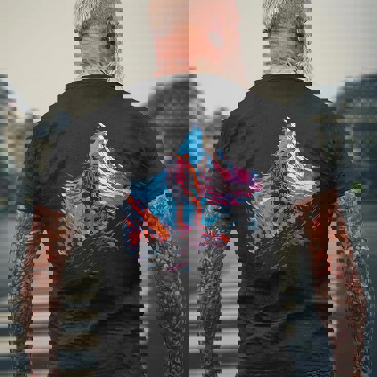 アドベンチャー登山 メンズTシャツ バックプリント 高齢者への贈り物