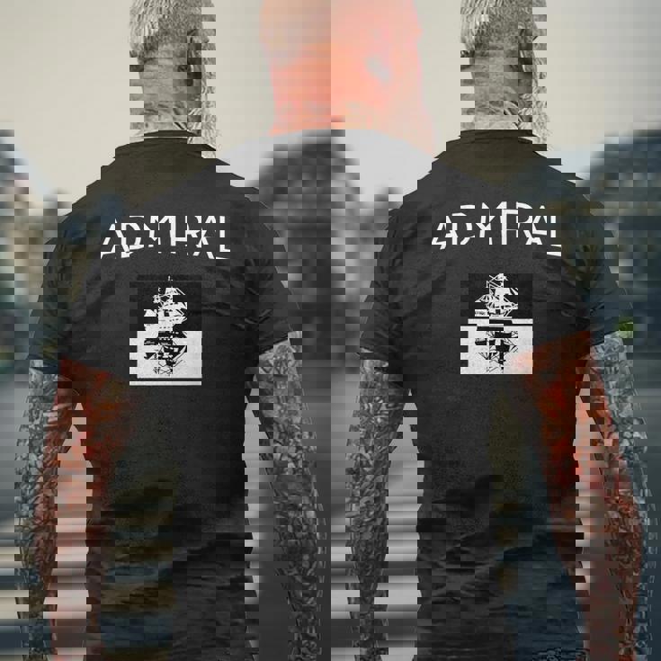 アドミラル ヴィンテージ レトロ 面白い 帆船 ギフト メンズTシャツ バックプリント 高齢者への贈り物