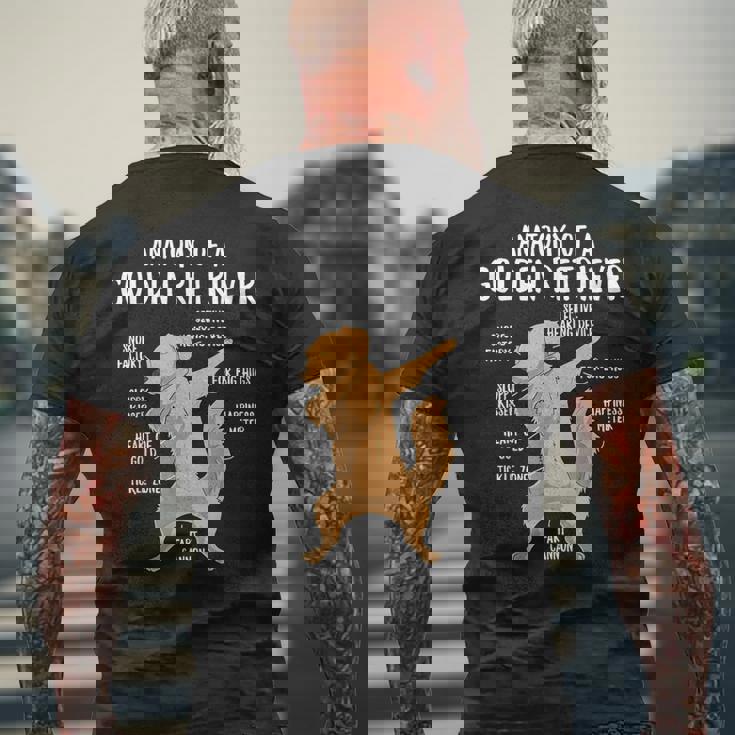 アナトミー・オブ・ア・ゴールデン・レトリバー 犬 オーナー 子犬 面白い キュート メンズTシャツ バックプリント 高齢者への贈り物