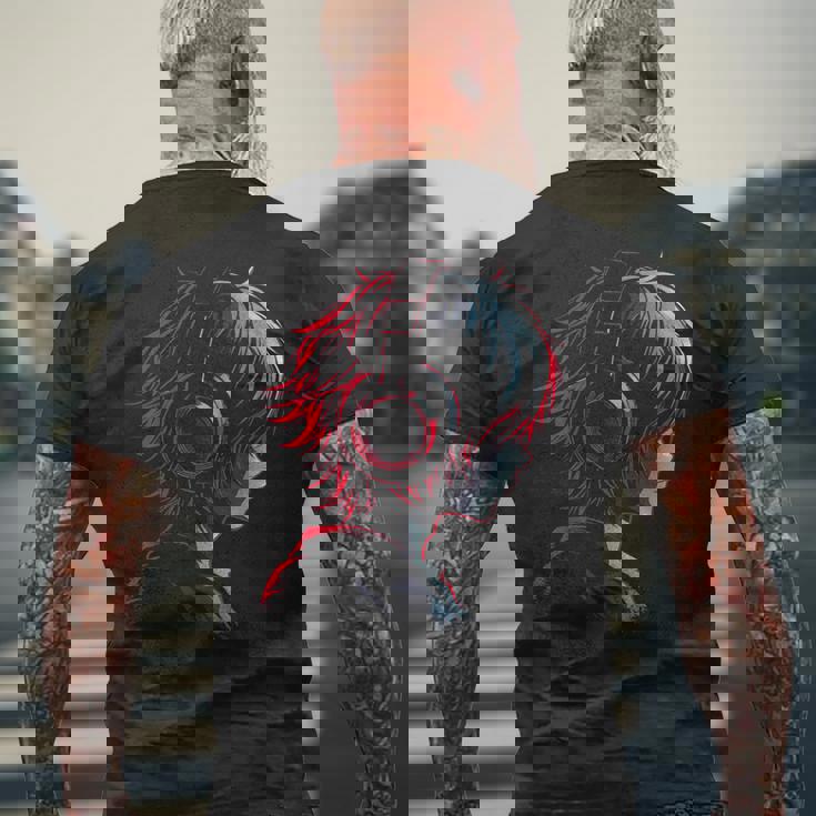 アニメ 漫画 グラフィック ヘッドフォン アートワークアニメ メンズTシャツ バックプリント 高齢者への贈り物