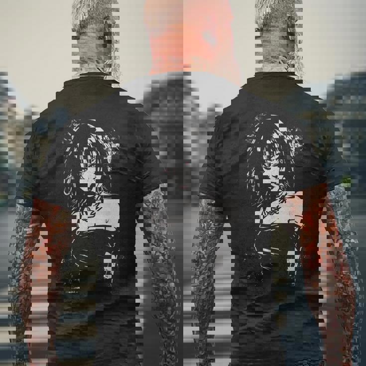 アニメ 漫画 モチーフ アート アニメ メンズTシャツ バックプリント 高齢者への贈り物