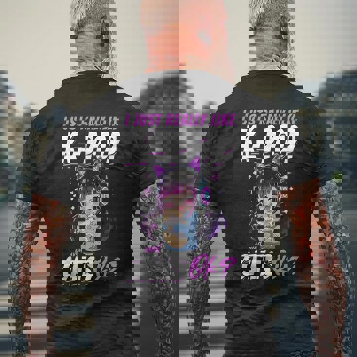 アニメ・猫 K-Pop メンズTシャツ バックプリント 高齢者への贈り物