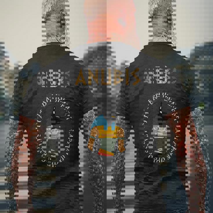 アヌビス 古代エジプトの神 エジプト神話 メンズTシャツ バックプリント 高齢者への贈り物