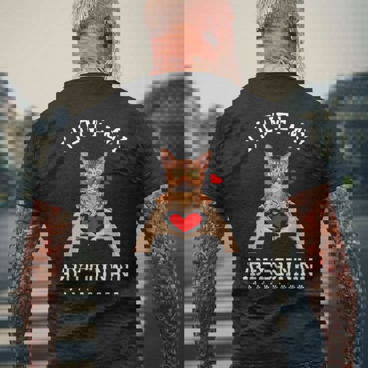 アビシニアン 猫 アビシニアン アビス メンズTシャツ バックプリント 高齢者への贈り物