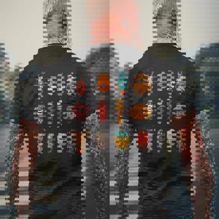 アフリカンマスクアート Blm メンズTシャツ バックプリント 高齢者への贈り物