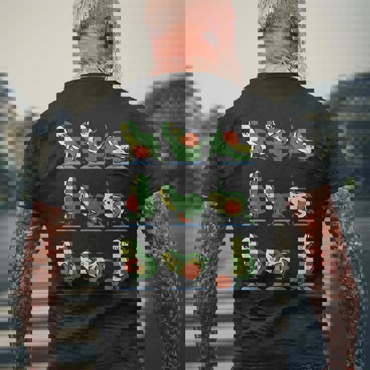 アボカドヨガ フラット腹部用 メンズTシャツ バックプリント 高齢者への贈り物