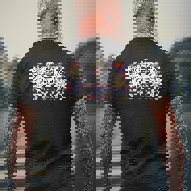 アマチュア・レスリング ルチャリブレ 面白いメキシコのプロレス メンズTシャツ バックプリント 高齢者への贈り物