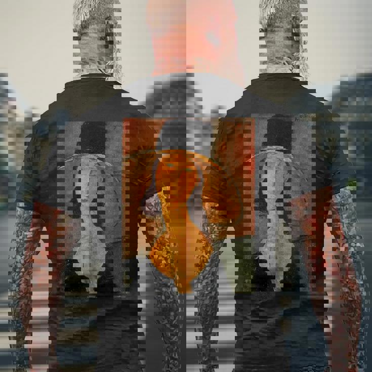 アメデオ モディリアーニのジャンヌ・ヘブターヌ 大きな帽子 メンズTシャツ バックプリント 高齢者への贈り物