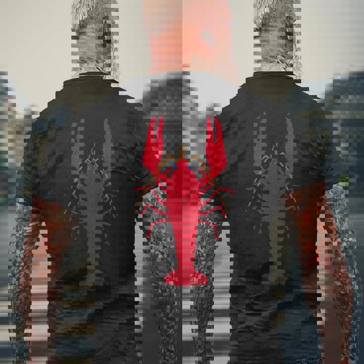 アメリカザリガニ_エビガニ_ザリガニ メンズTシャツ バックプリント 高齢者への贈り物