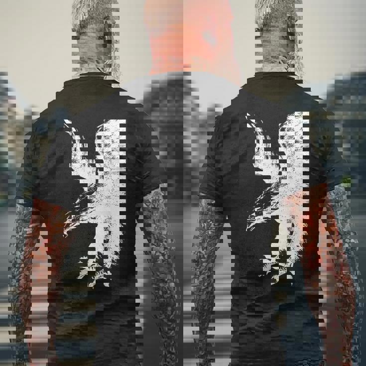 アメリカンイーグル ブラック ホワイト アメリカンパトリオット メンズTシャツ バックプリント 高齢者への贈り物