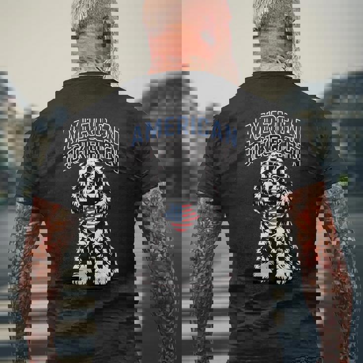 アメリカンコッカーアイコン愛国コッカースパニエル メンズTシャツ バックプリント 高齢者への贈り物