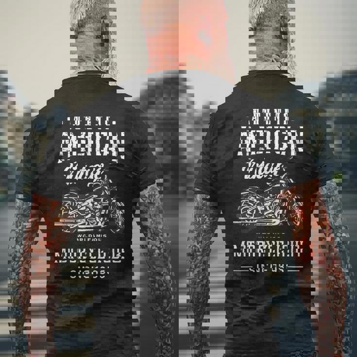 アメリカンバイククラブ メンズTシャツ バックプリント 高齢者への贈り物