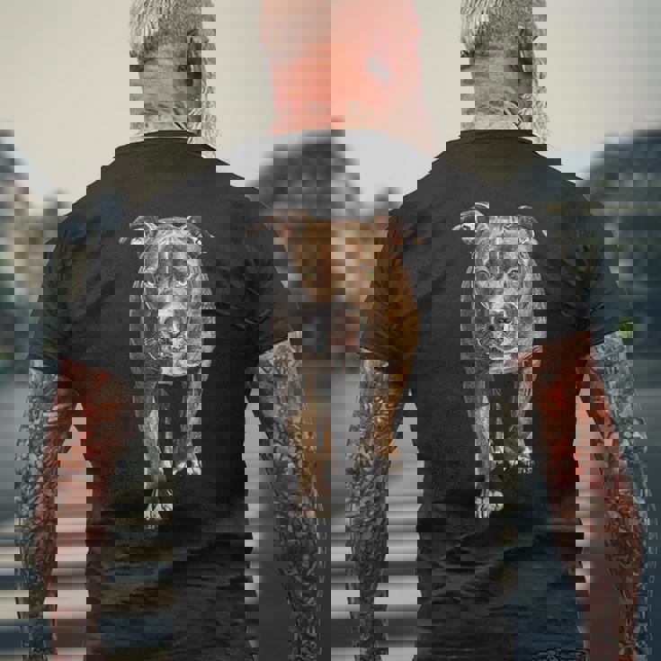 アメリカンピットブルテリア メンズTシャツ バックプリント 高齢者への贈り物