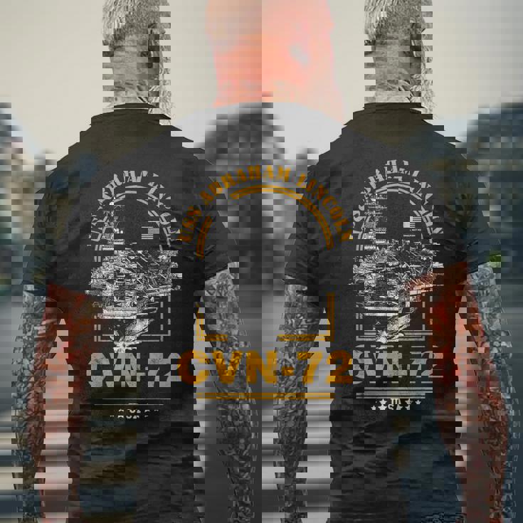 アメリカ海軍航空母艦 Cvn-72 エイブラハム・リンカーン Uss Abraham Lincoln メンズTシャツ バックプリント 高齢者への贈り物